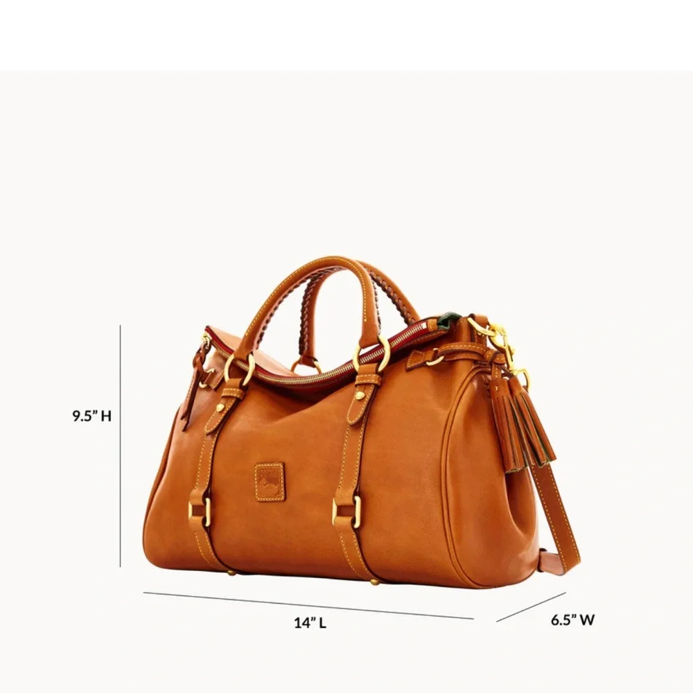 Dooney & Bourke Rich Brown Leather Satchel - Picture 2 of 9